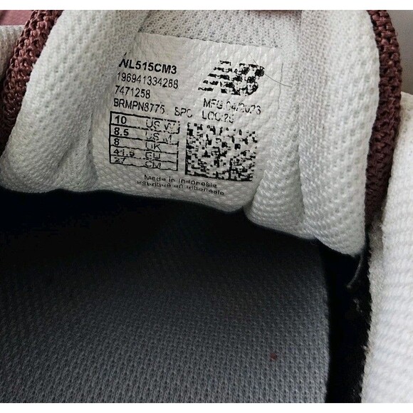 New Balance 515 V3 Shoes Men's Size 8.5 WL515CM3 Sneakers Red White Burgundy - Picture 6 of 7